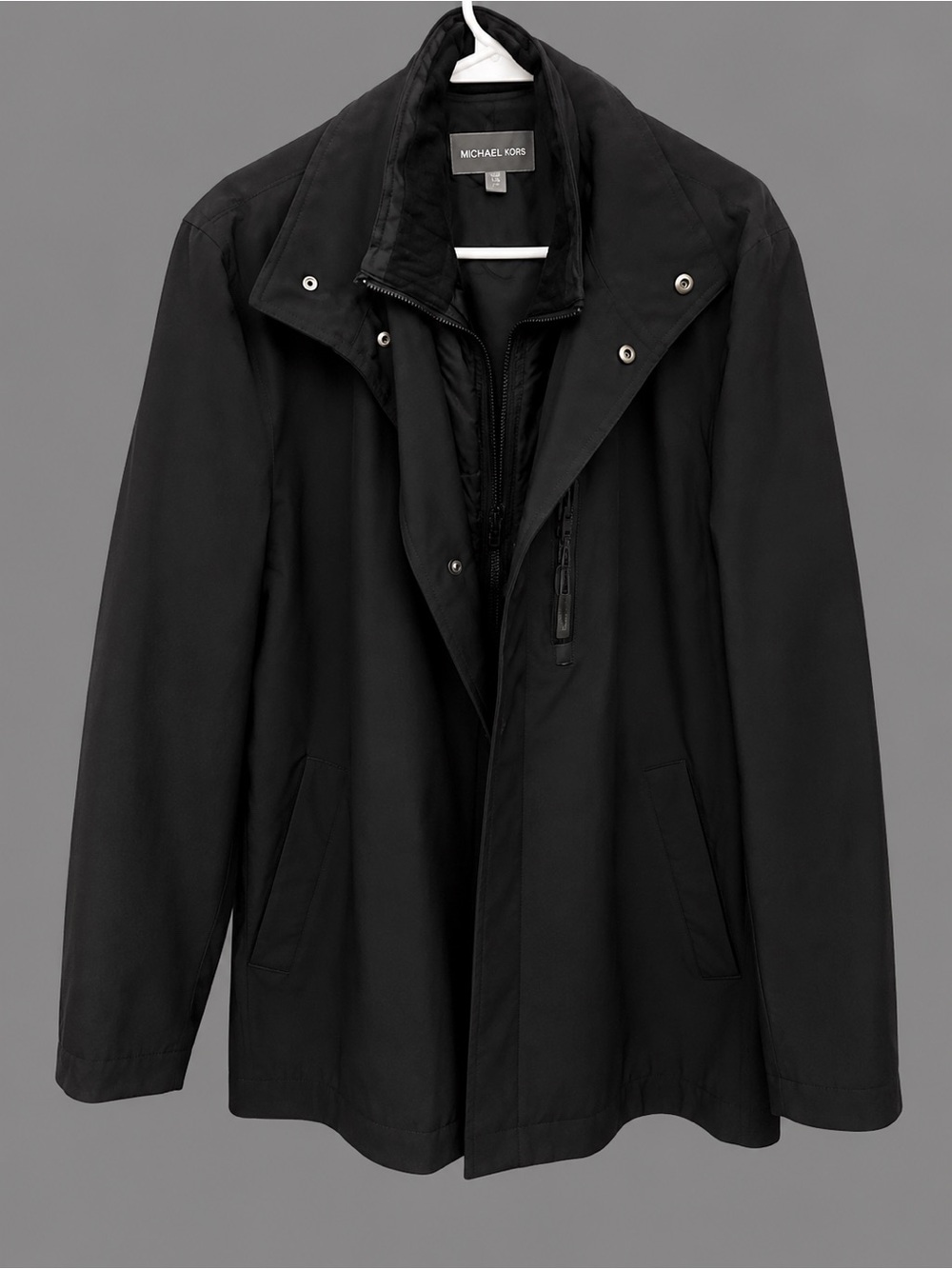 Michael Kors Men’s Navy Blue Casual Zip-Front Jacket